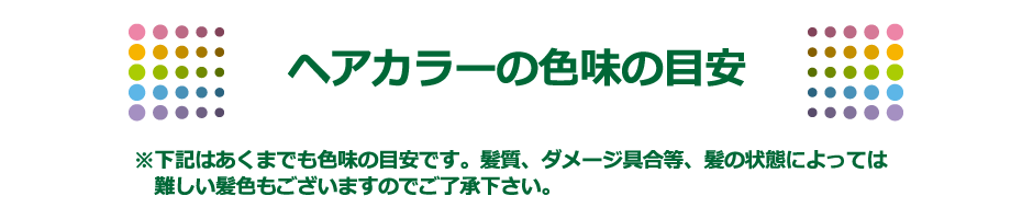 �w�A�J���[�̐F���̖ڈ�